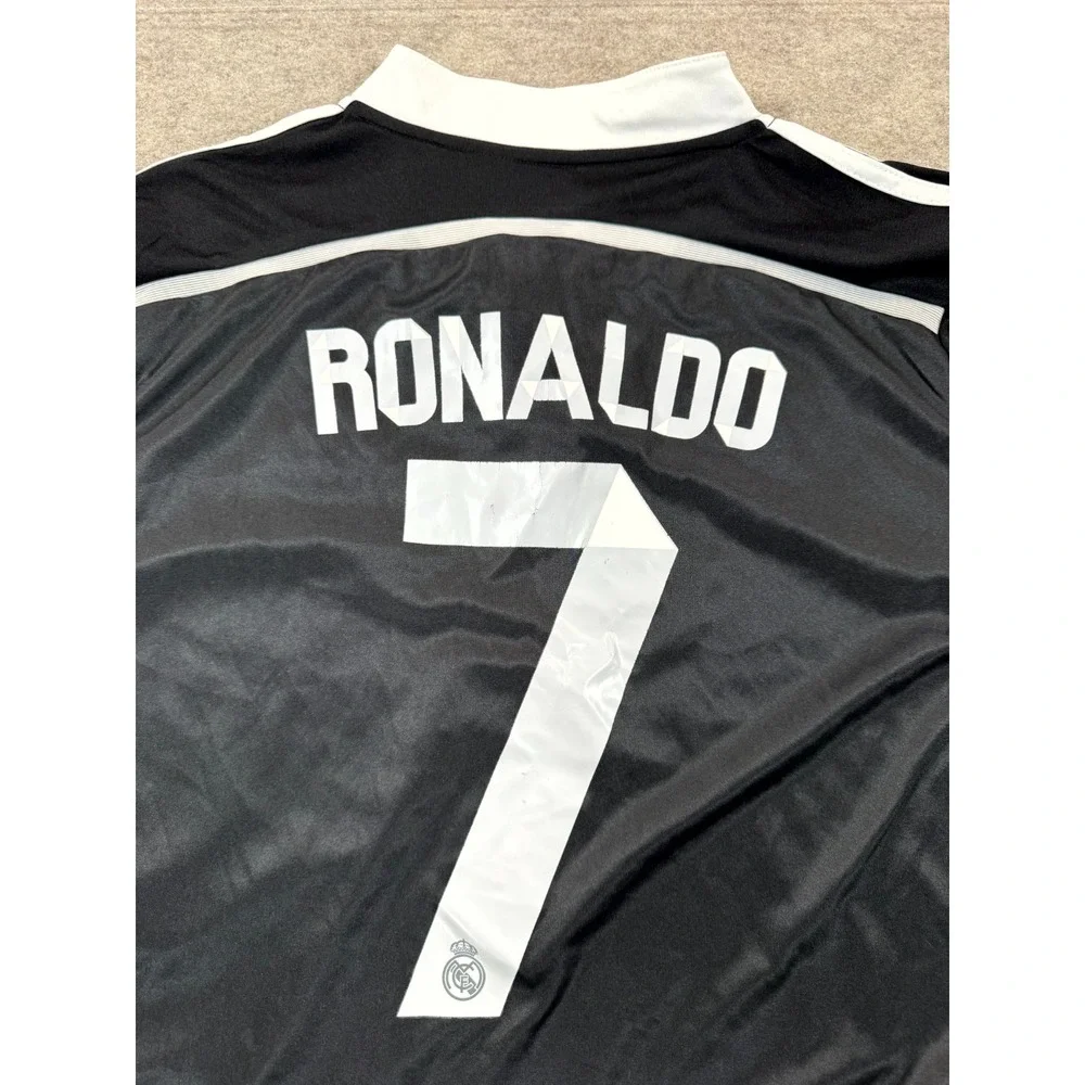 Real Madrid 7# Cristiano Ronaldo Soccer Jersey Mens M Black Yohji Yamamoto Drago